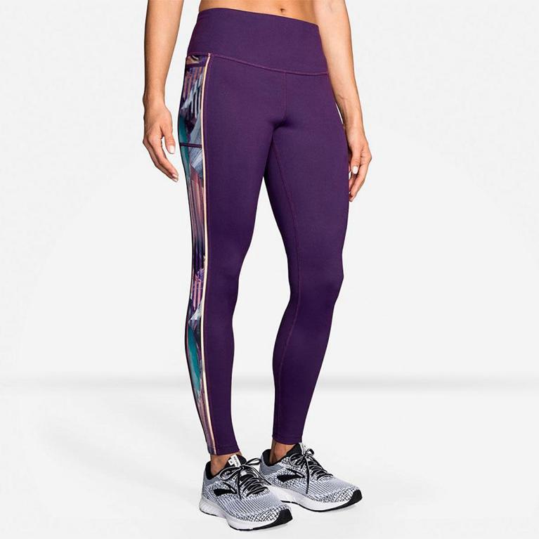 Brooks Greenlight Running Leggings - Women's - Purple (84907-BDEH)